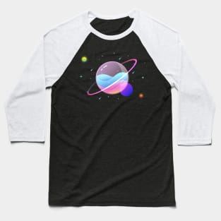 Glowy Glass Planet Baseball T-Shirt